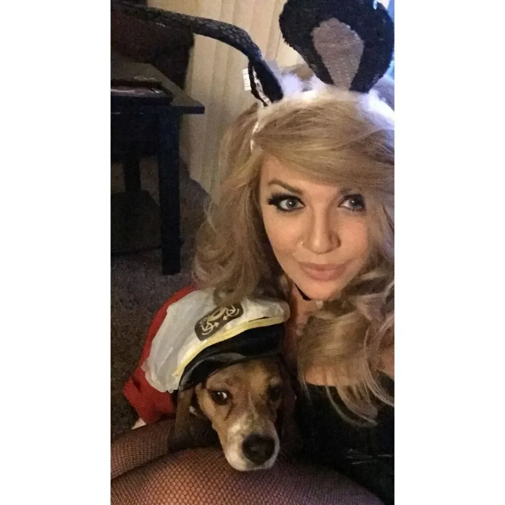 Playboy Bunny Homemade Robe Dog Pet Costume Medium